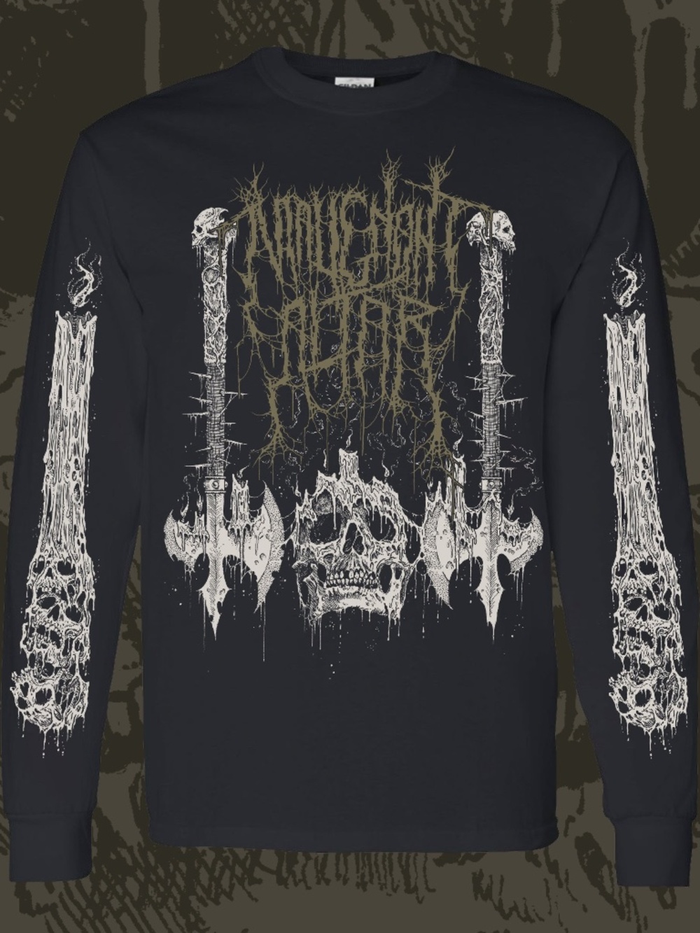 Metal band tshirt Mark Riddick Pyre Press Malignant Altar Unisex Medium